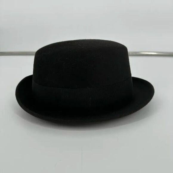VINTAGE Size 7 Dobbs Fifth Avenue The Palace Fedora Hat Black Felt Wool USA Made - Picture 3 of 10